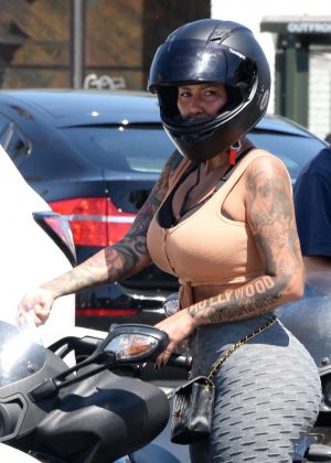 Amber Rose in Tights out on a Tryke in Beverly Hills